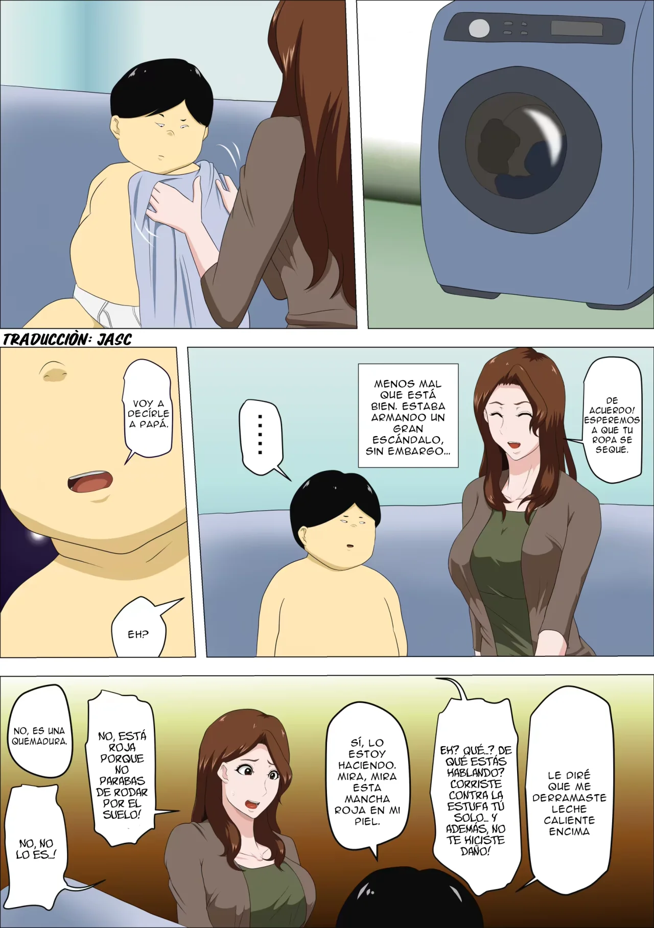 Shachou no Musuko o Azukattara Bonyuu o Suwareta Bakari ka.. ｜Cuidé al hijo del jefe y lo único que hizo fue chuparme las tetas page 10 full