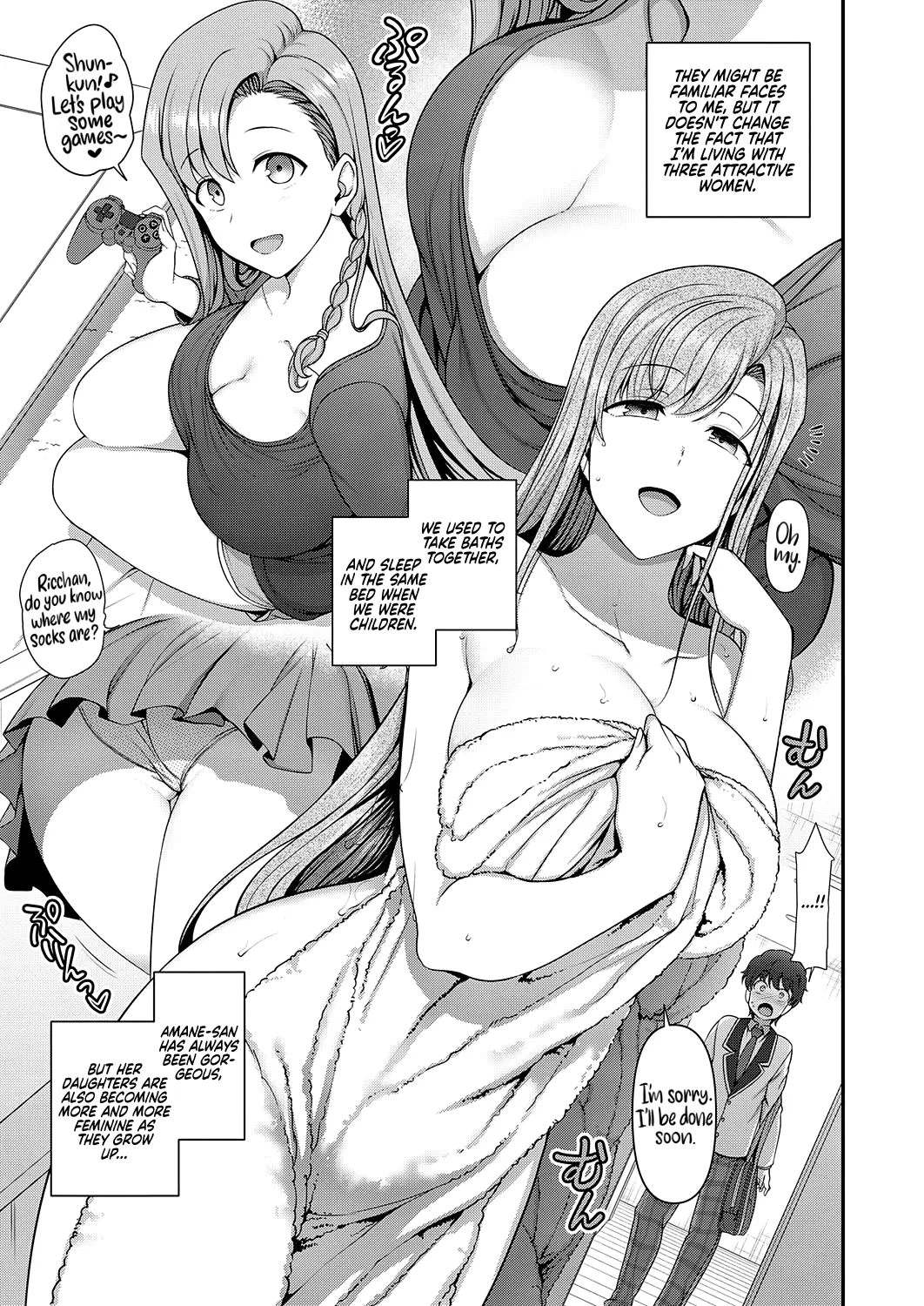 Son makes a harem of his sisters and mother. page 8 full