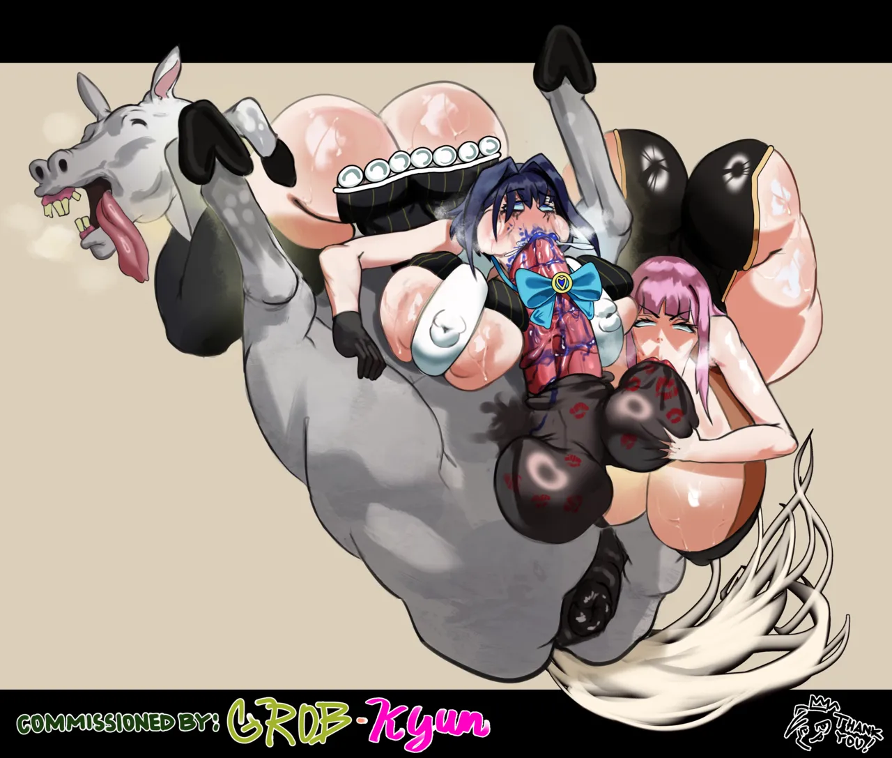 Mori and Kronii x Horse set page 1 full